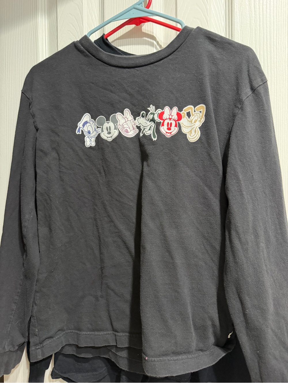 GAP Black Long-Sleeve Tee with Colorful Classic Character Faces
